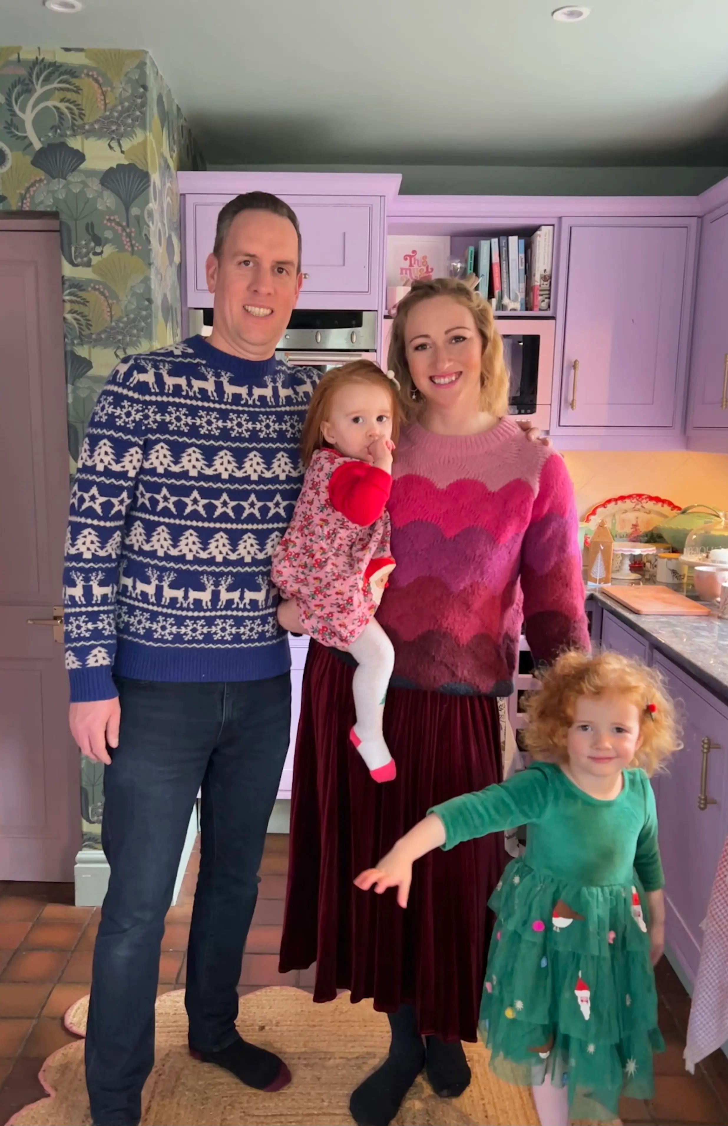 Sophia's family are totally on board with the colour scheme.