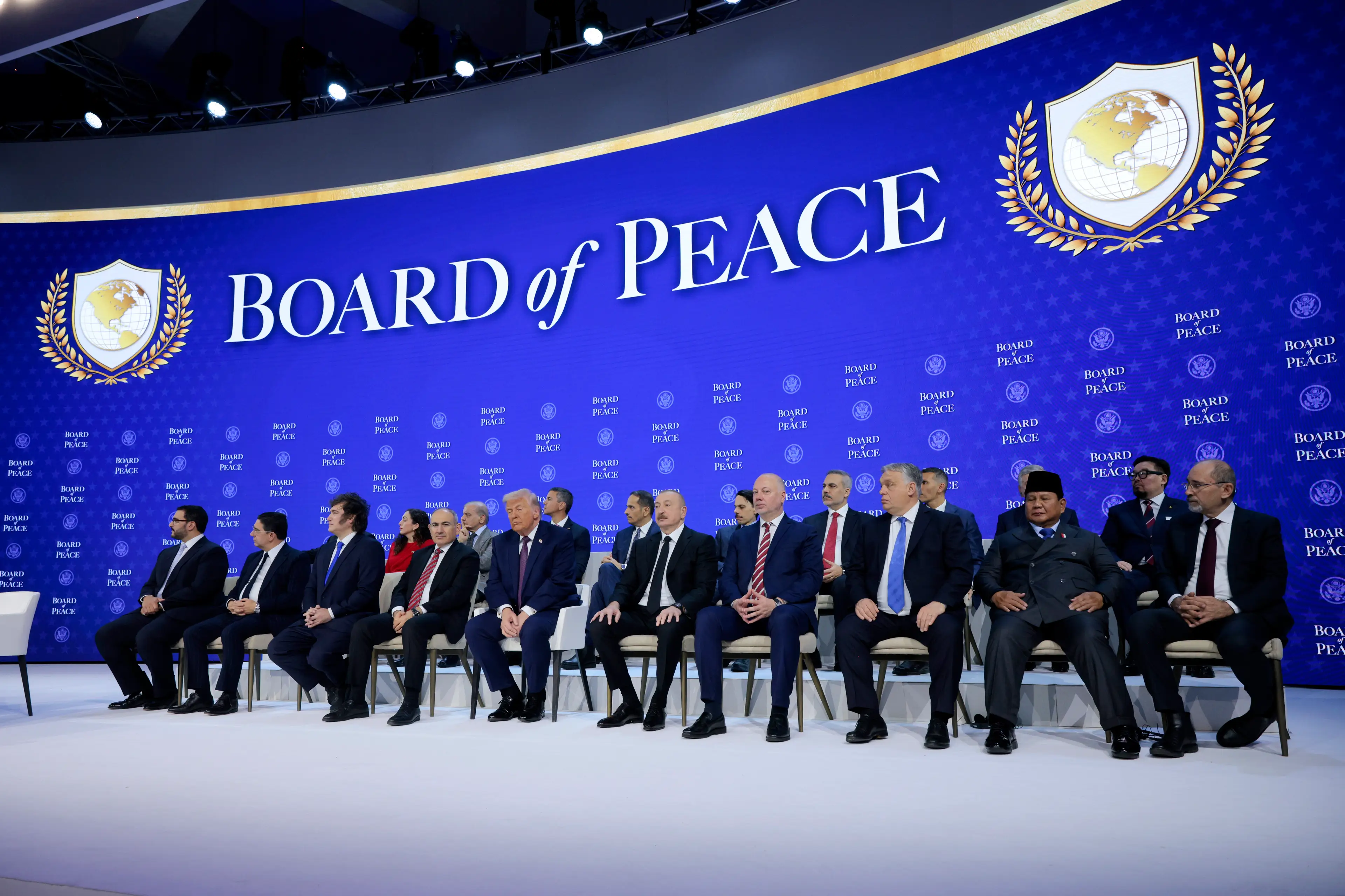 Trump invited his new board members onto the stage last week (Chip Somodevilla/Getty Images)