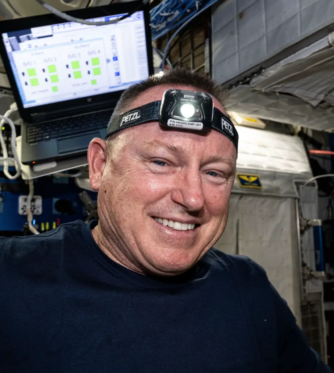 Wilmore smiles for a portrait in the middle of orbital maintenance duties (Instagram/@iss)