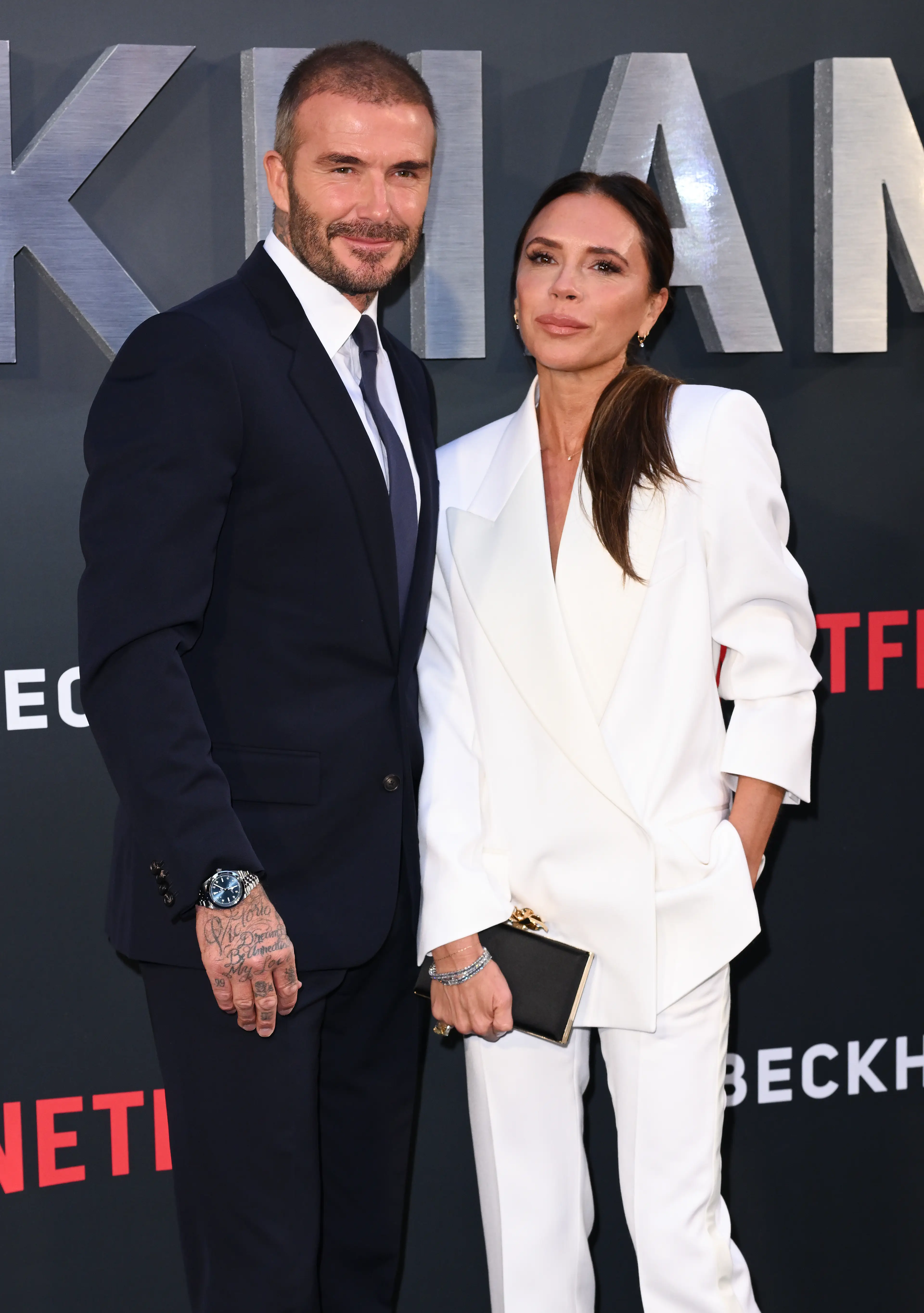 The couple briefly spoke about the alleged 'affair' in their Netflix series, Beckham. (Karwai Tang/WireImage)