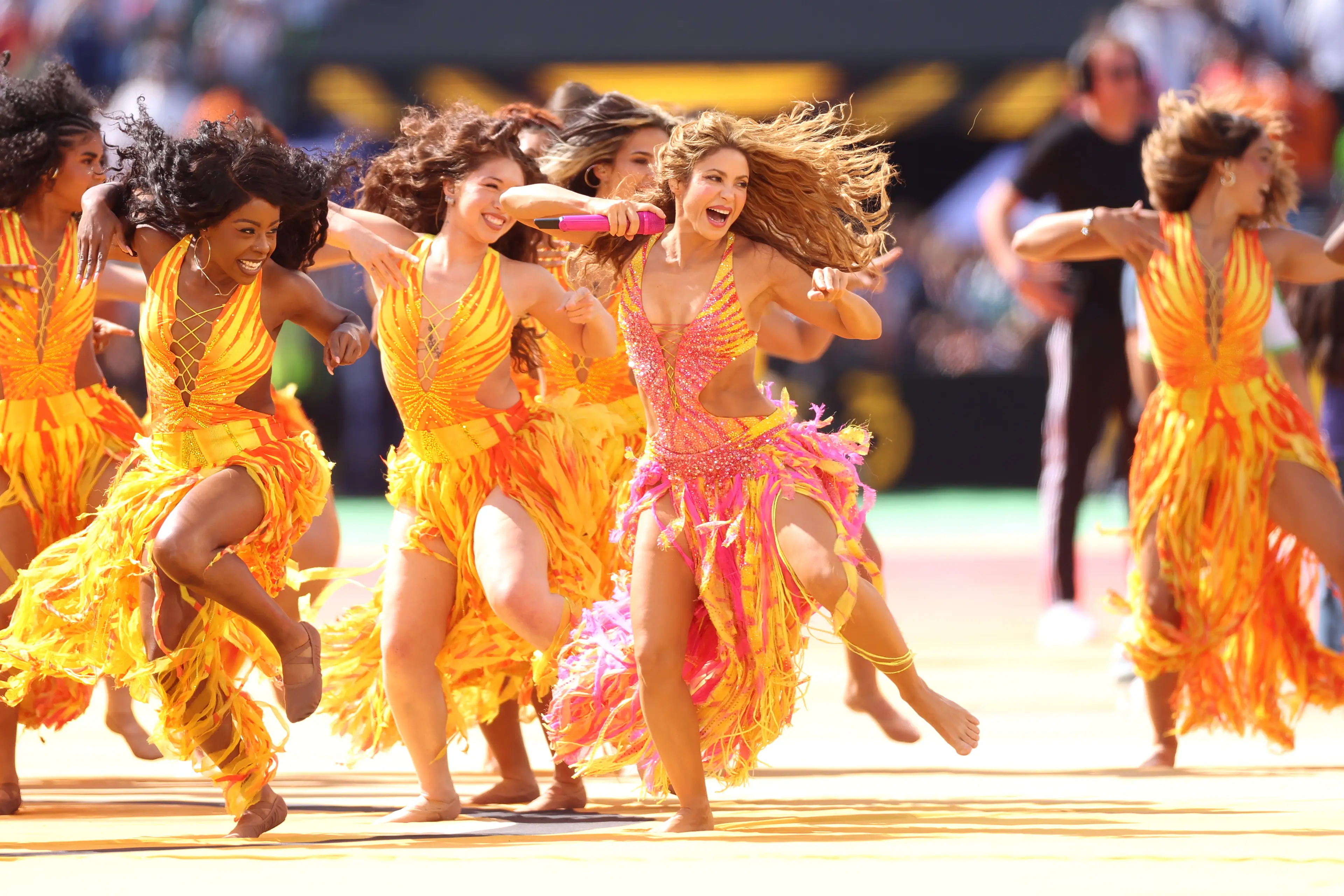 Shakira also performed during the half-time show (Lars Baron/Getty Images)