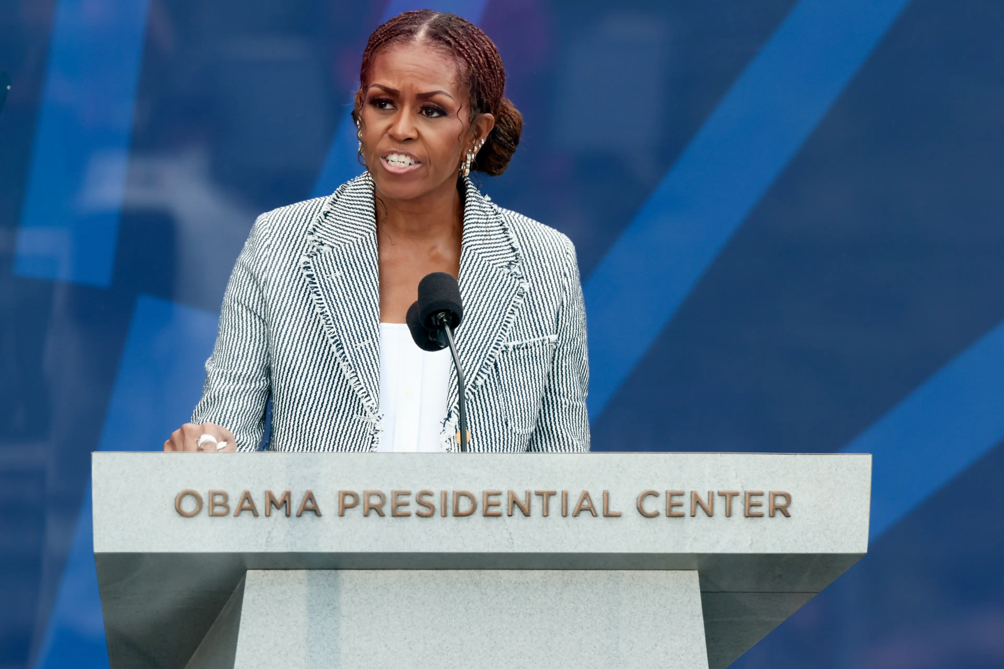 Michelle said Barack has been her 'ballast' through tough times (Mustafa Hussain/Bloomberg via Getty Images)