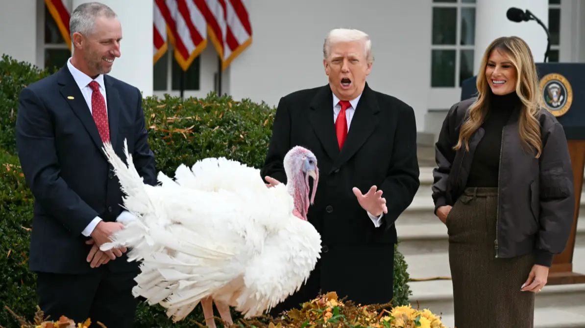 Donald Trump pardons two turkeys again after claiming Joe Biden failed to last year