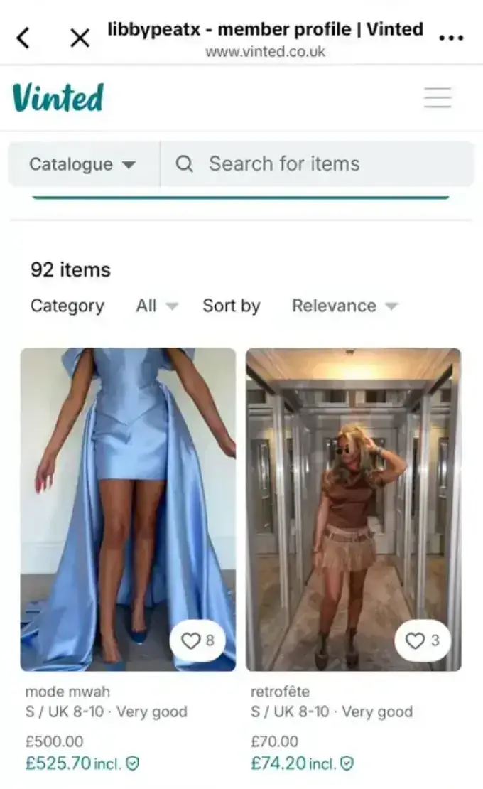 The bridesmaid dress was listed for over £500 (Vinted)