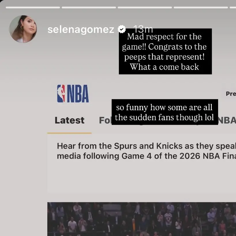 Gomez took down her post about fans who represented their team 'all of a sudden' (Instagram/@selenagomez)