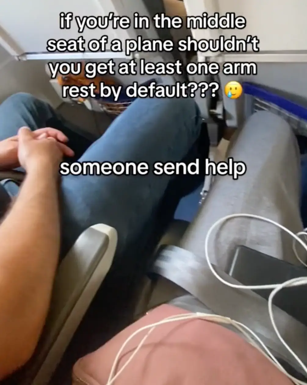 The passenger was sandwiched in.