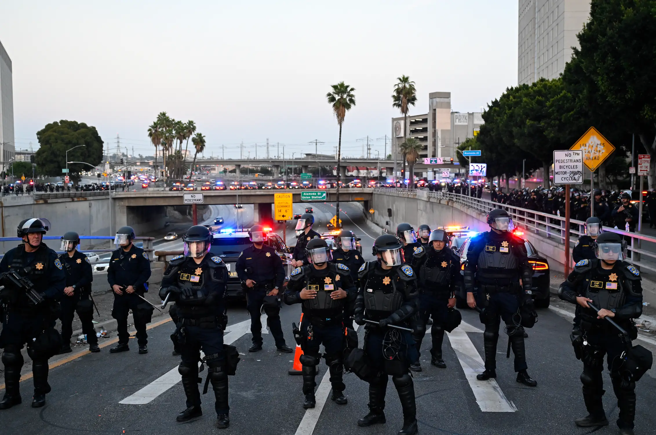 The LA protests broke out on Friday (Tayfun Coskun/Anadolu via Getty Images)