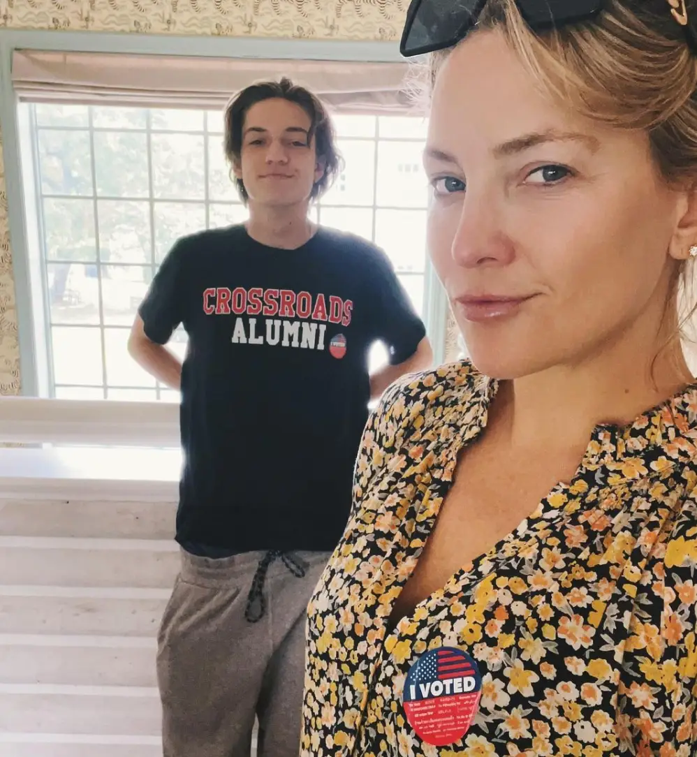 Hudson said she grew up with her oldest son, who is now 18.