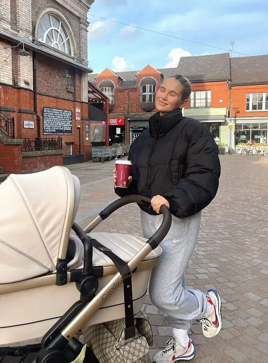 Molly-Mae went out for some fresh air with baby Bambi in her new pram.