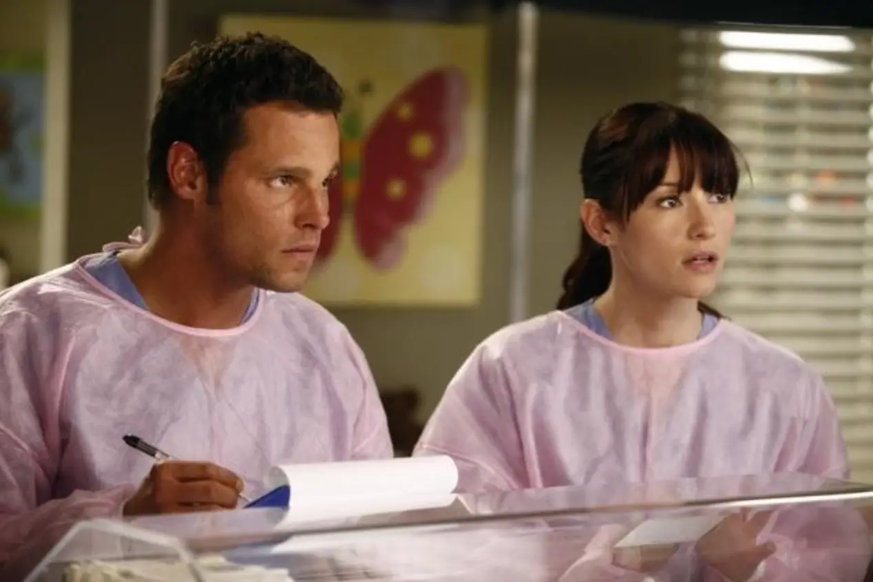 Justin Chambers and Chyler Leigh on Grey's Anatomy. (ABC)