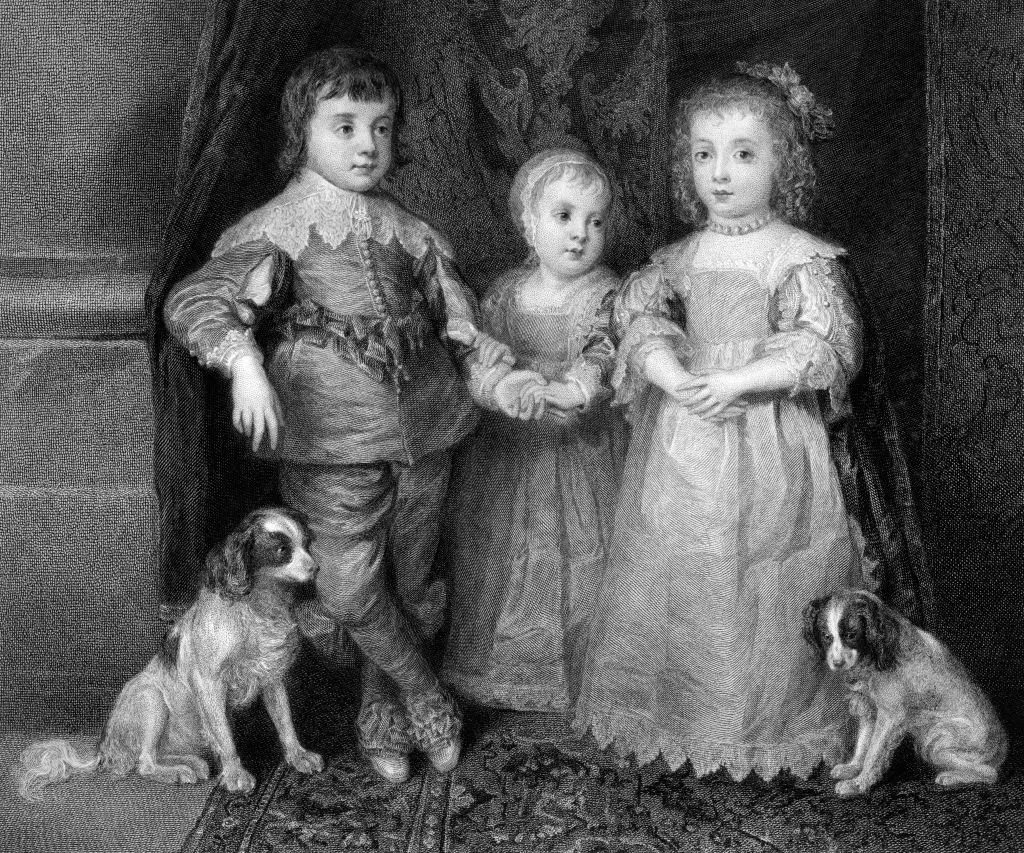 King Charles Spaniels pictured in a royal portrait in 1800 (The Print Collector/Print Collector/Getty Images)
