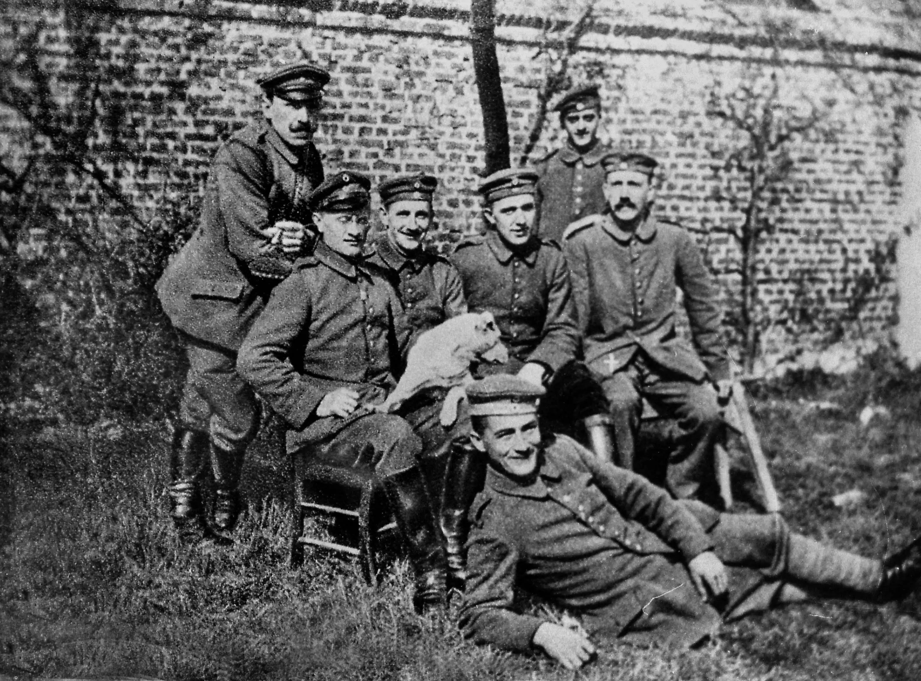 Adolf Hitler (seated on the far right) was reportedly bullied for his small genitalia during WWI (Roger Viollet via Getty Images)