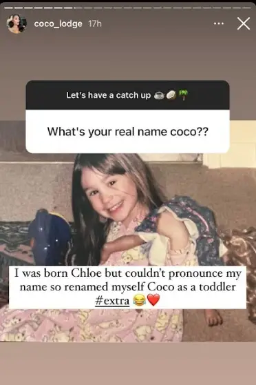 Coco has revealed her real name.