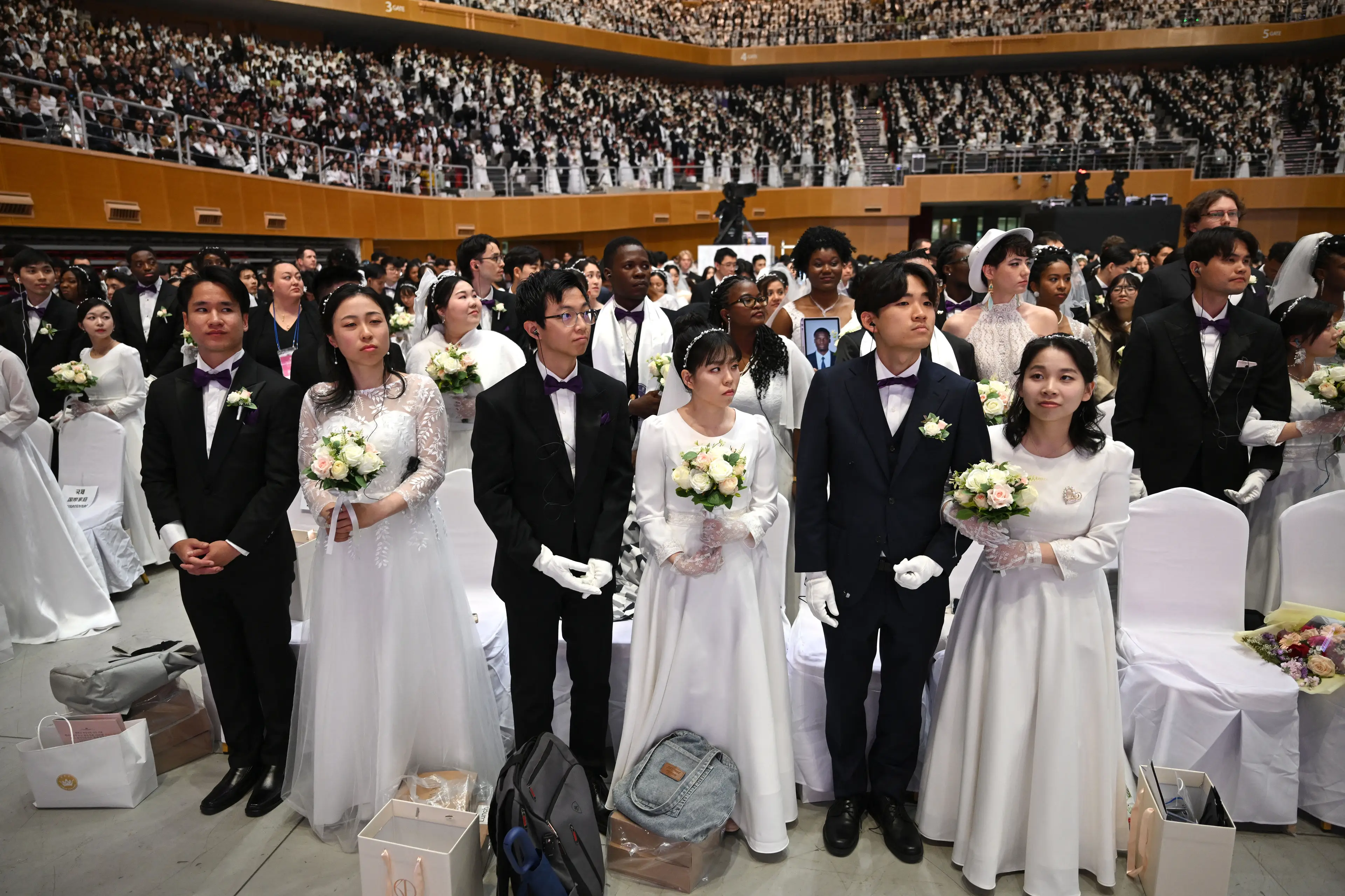 The group was famed for its mass marriages (JUNG YEON-JE/AFP via Getty Images)