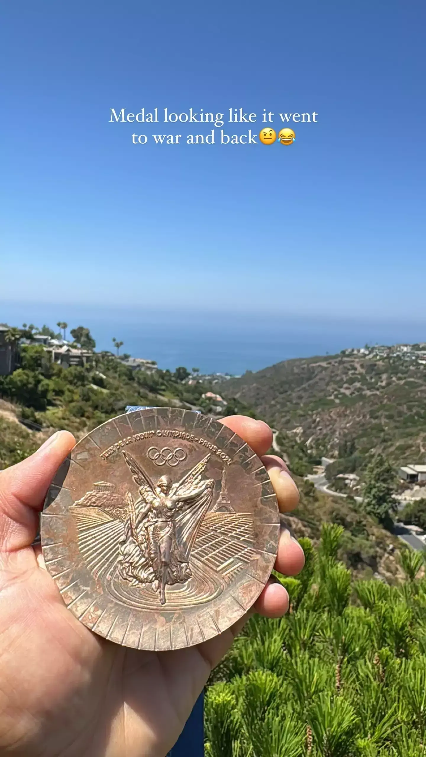 Huston said his medal looked like it has been to 'war and back'. (Instagram/@nyjah)