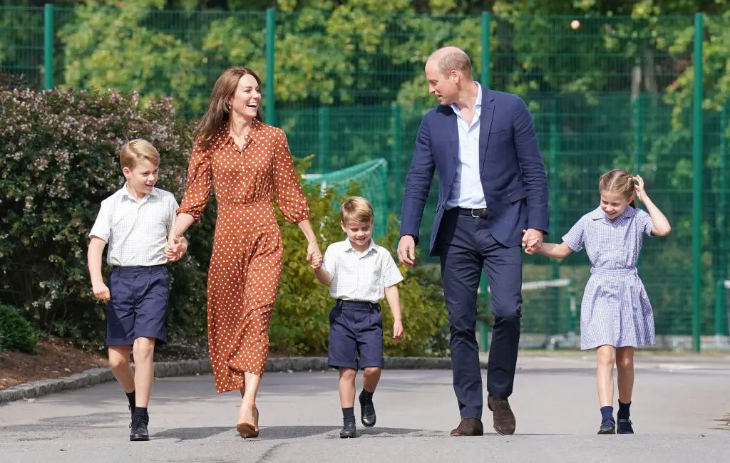 The Prince and Princess of Wales with their three children, George, Charlotte and Louis. (Jonathan Brady - Pool/Getty Images)