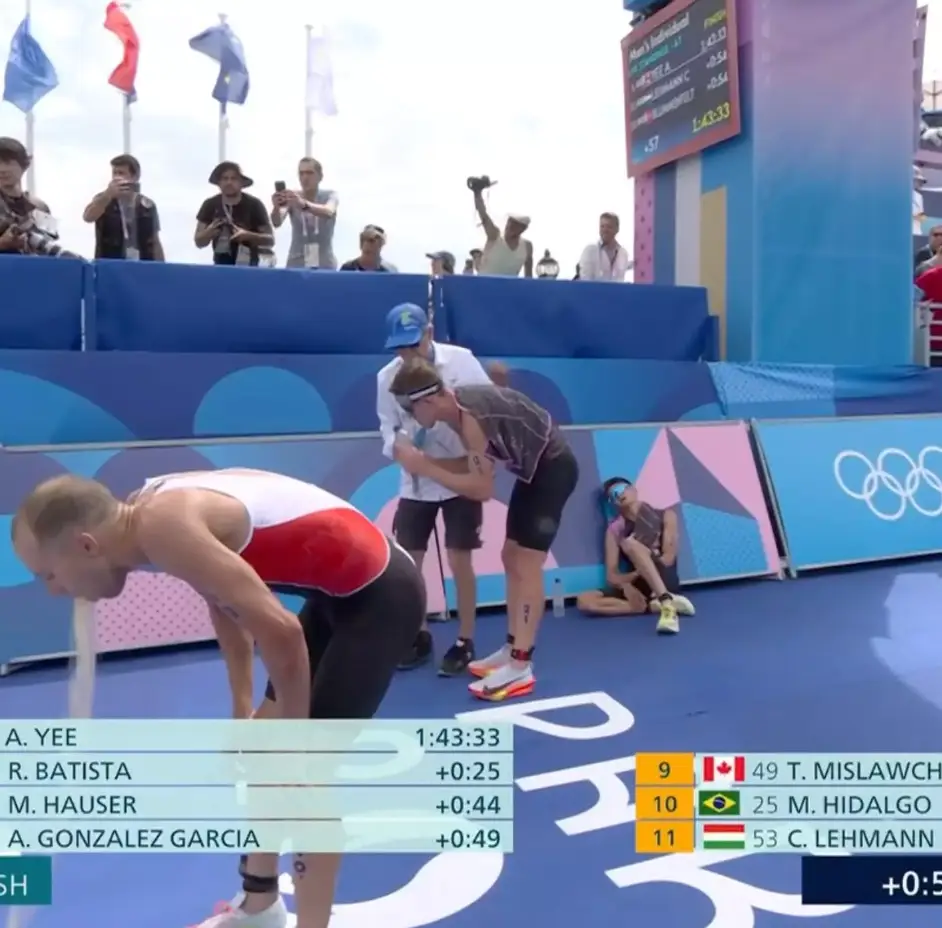 Tyler Mislawchuk threw up live on air. (BBC)