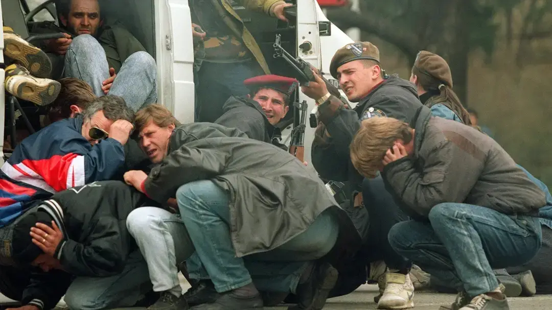 Foreign gun enthusiasts are accused of exploiting Sarajevo’s wartime terror (MIKE PERSSON/AFP via Getty Images)