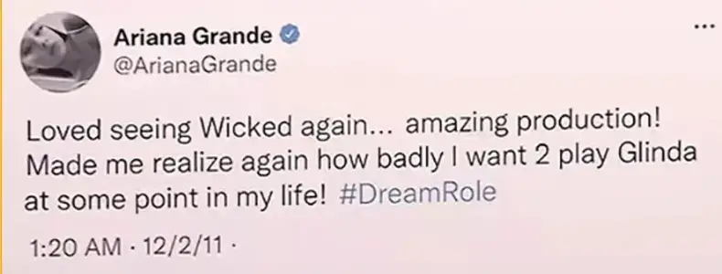 Grande's tweet from 2011 (X/@ArianaGrande)