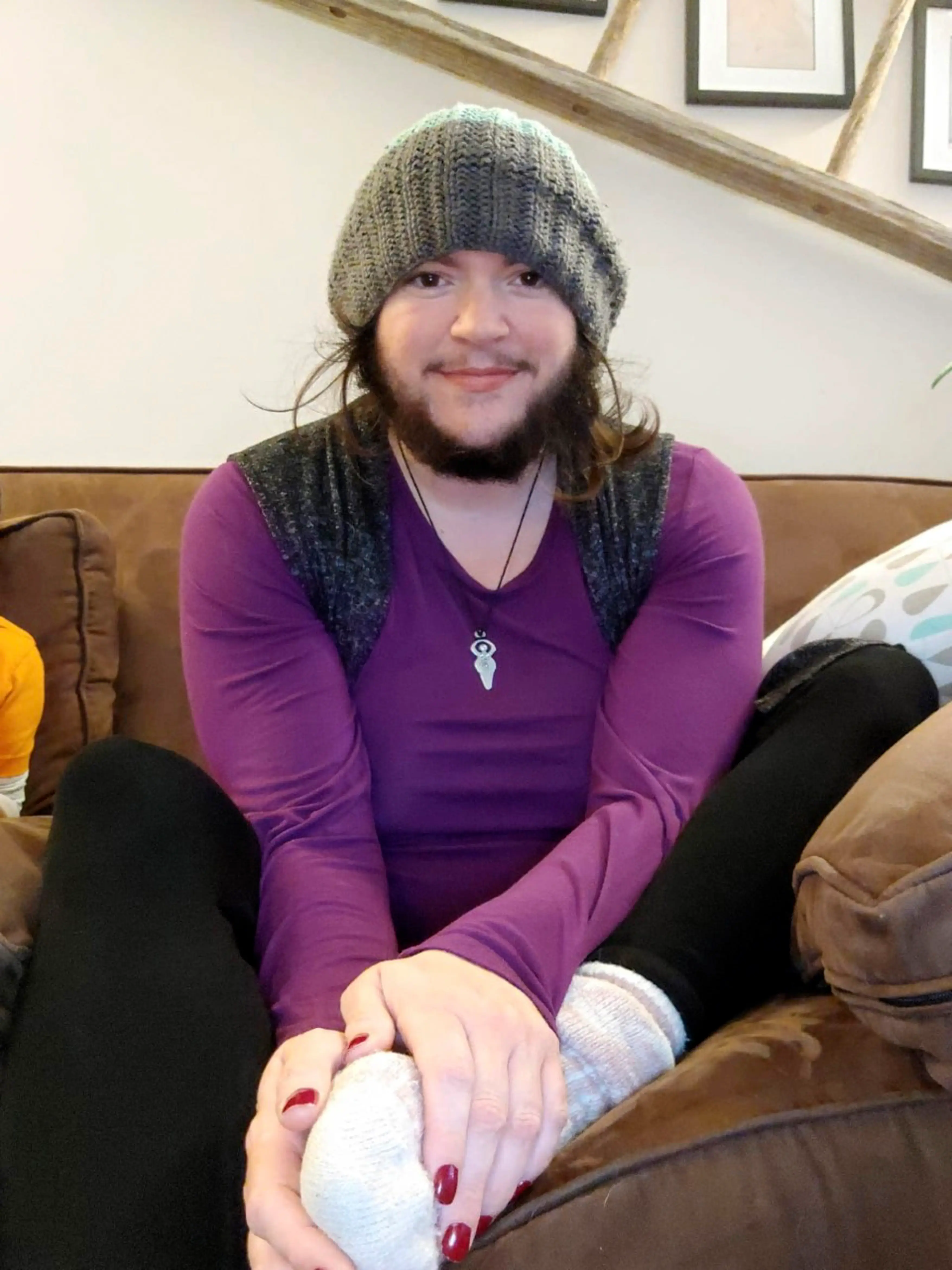 When lockdown hit, Gennevieve decided to try letting her facial hair grow.