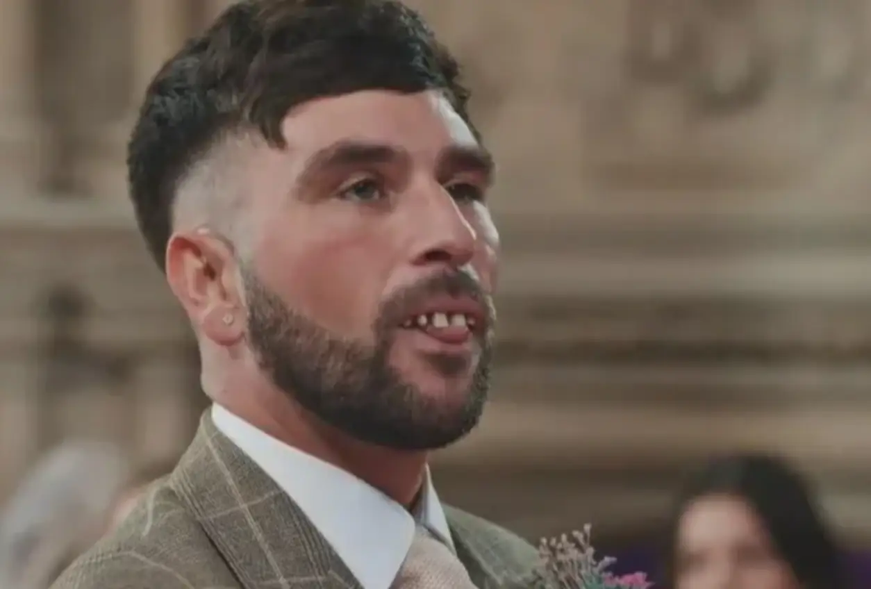Kieran caused a storm with his risky fake teeth prank at the MAFS altar (Channel 4)