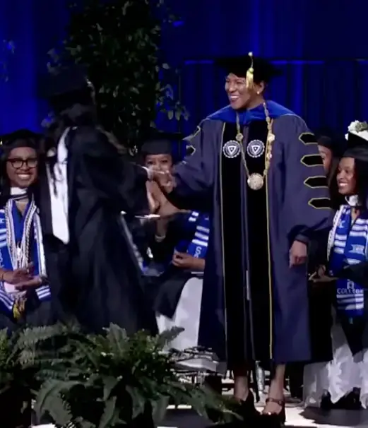 The 21-year-old accepted her diploma from Spelman College over the weekend (YouTube/Spelman College)