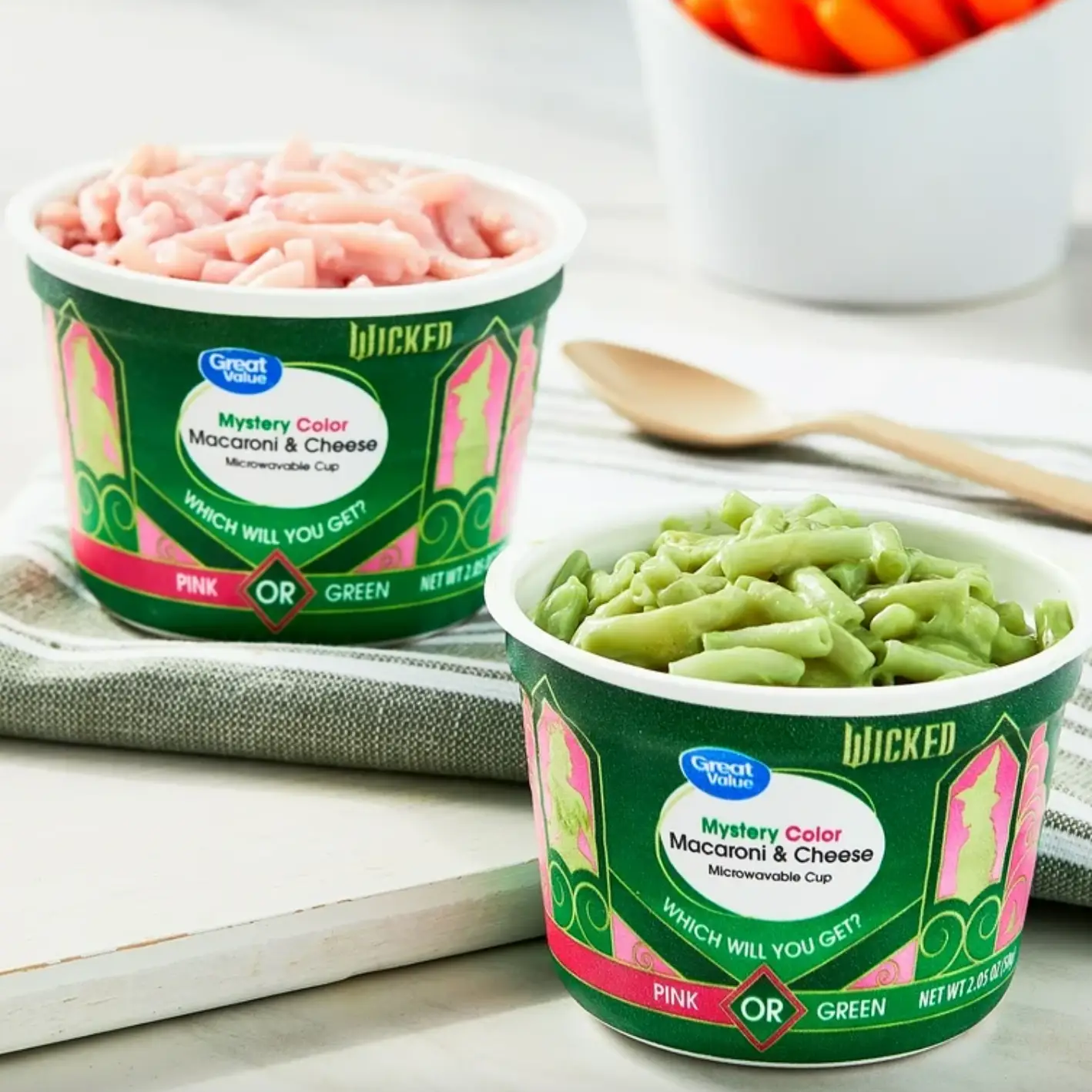 Ariana wasn't a fan of the pink and green mac and cheese (Walmart)