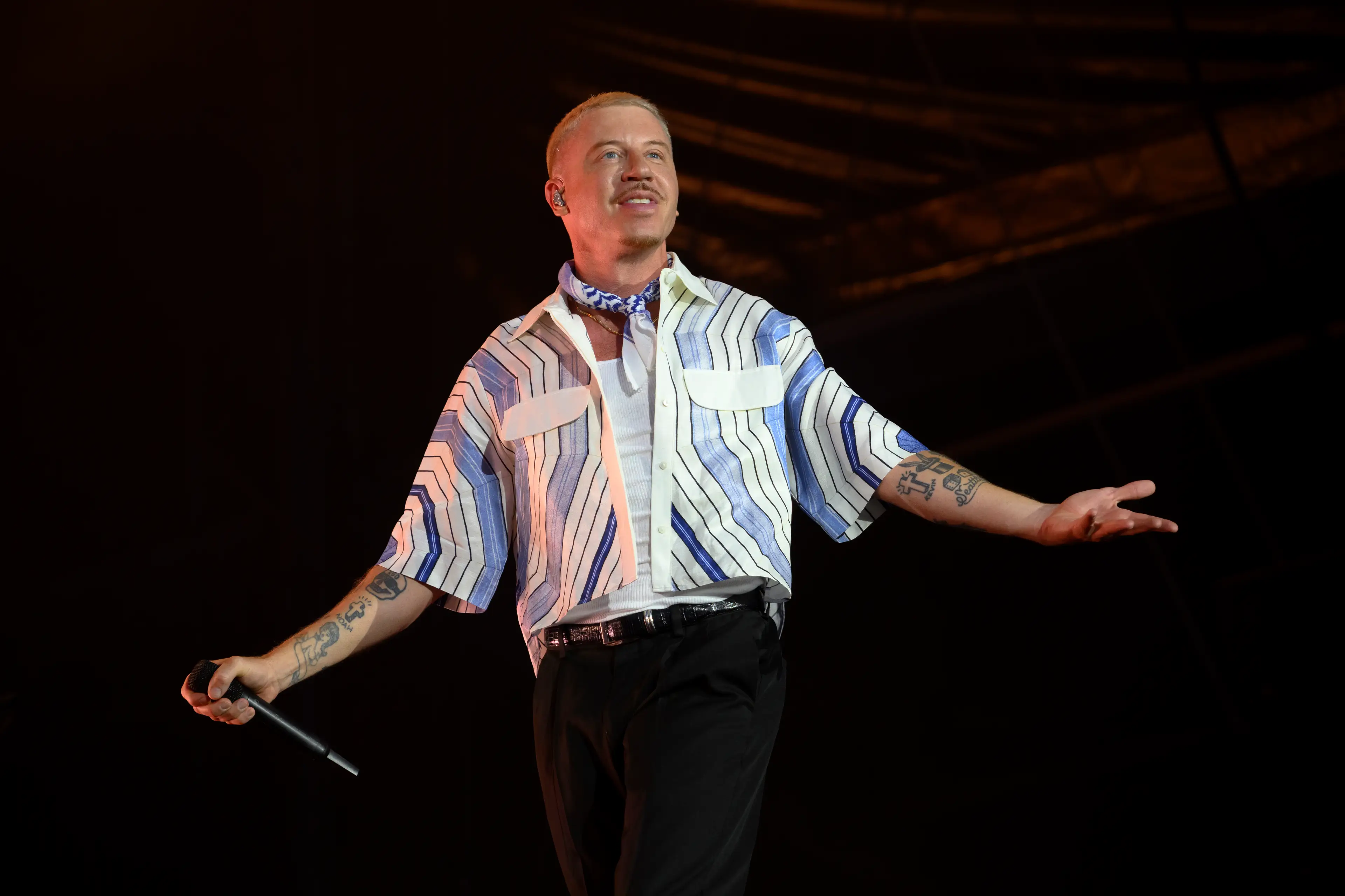 Macklemore shared an emotional statement on social media addressing the recent criticism on his mentioning of Palestine (Kristy Sparow/Getty Images)