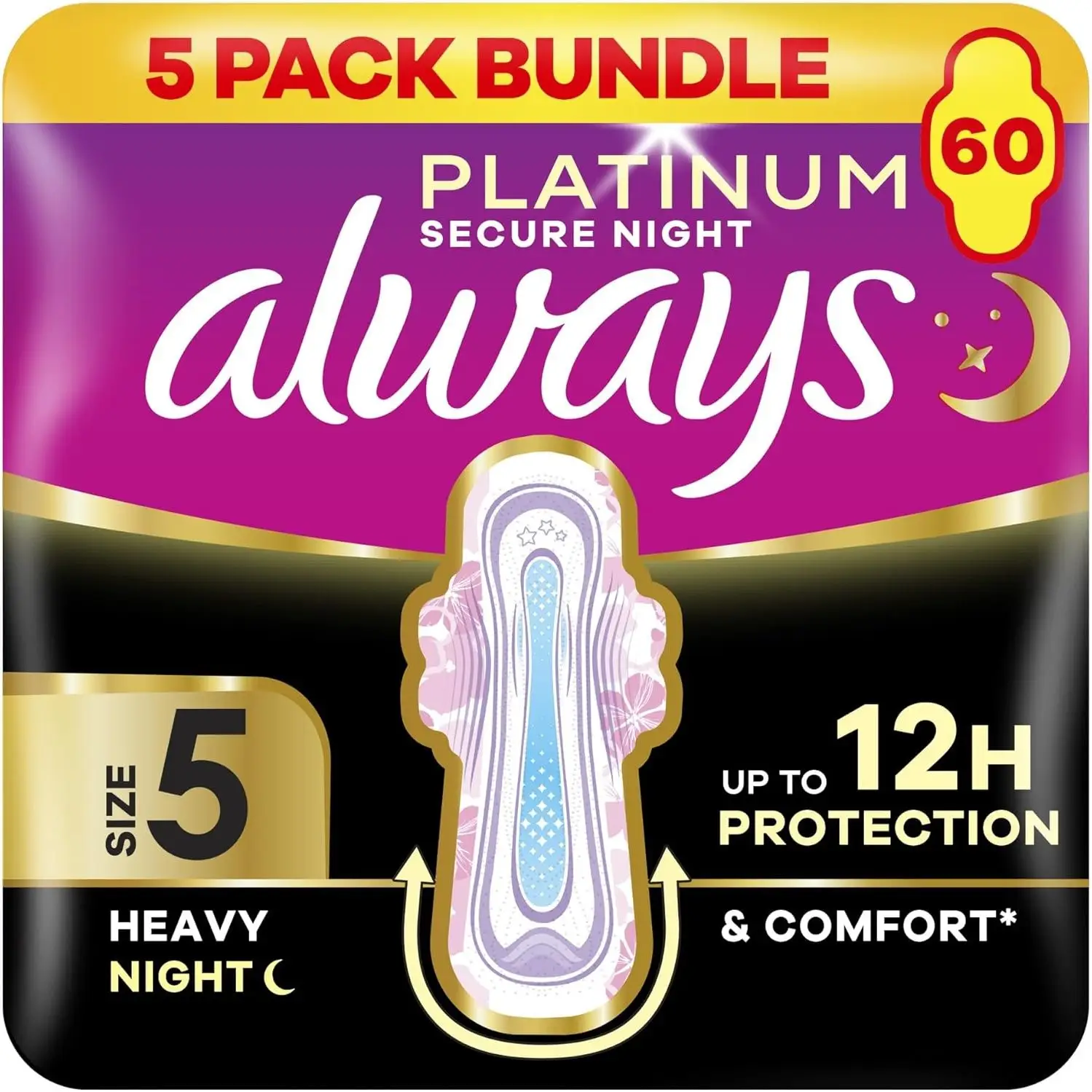 Always Platinum Secure Night Extra (Size 5) Sanitary Towels