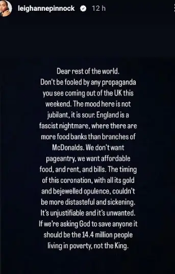 Leigh-Anne re-shared the statement on Instagram.