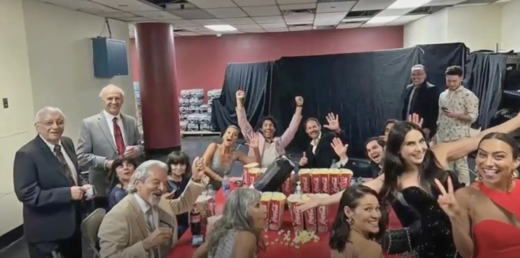 The doc includes a snap of Baldoni and his family sitting in the basement (Discovery+)