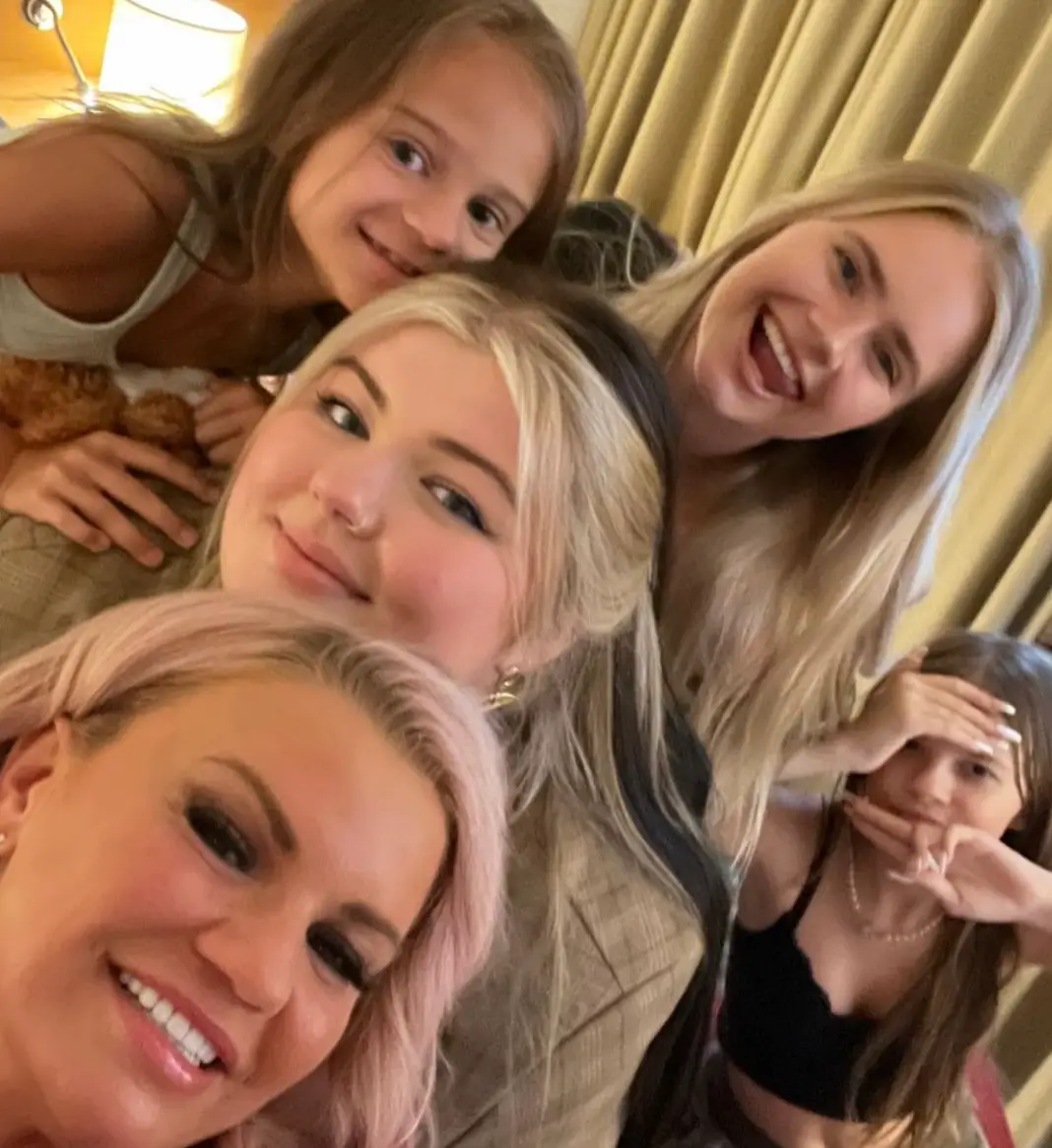 Kerry Katona with three daughters, Molly, Heidi and Lilly-Sue.