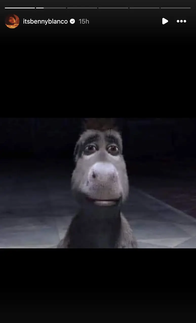 Blanco reacted with a meme of his own (Instagram/@bennyblanco)