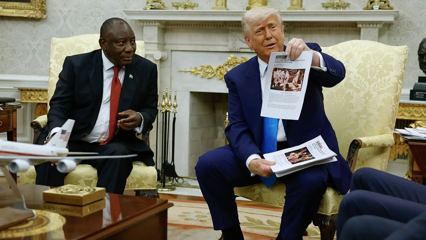 Donald Trump held a meeting with Cyril Ramaphosa in the Oval Office (Chip Somodevilla/Getty Images)