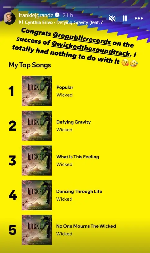 He supports his sister (Instagram/@frankiejgrande)