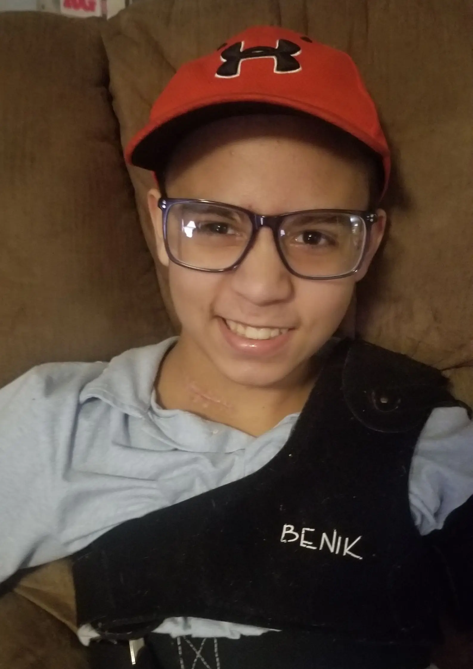 Zach, 13, suffered a life-threatening stroke after smoking a laced vape.