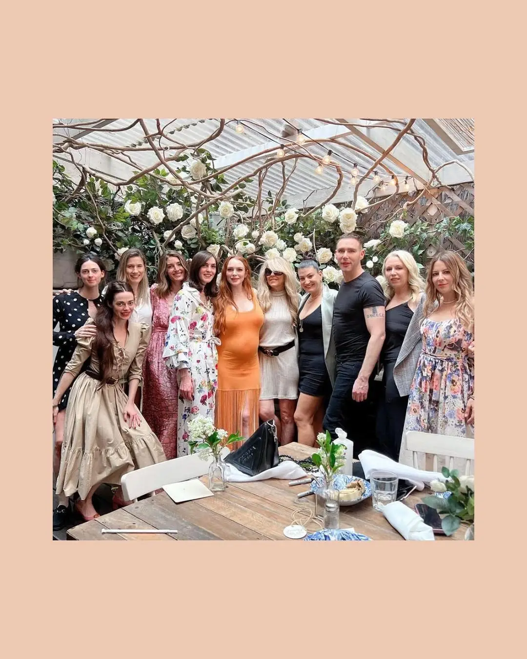 Lindsay was joined by family and friends.