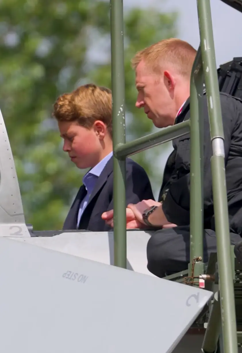 George was filmed exploring some military aircrafts (Instagram/@theprinceandprincessofwales)