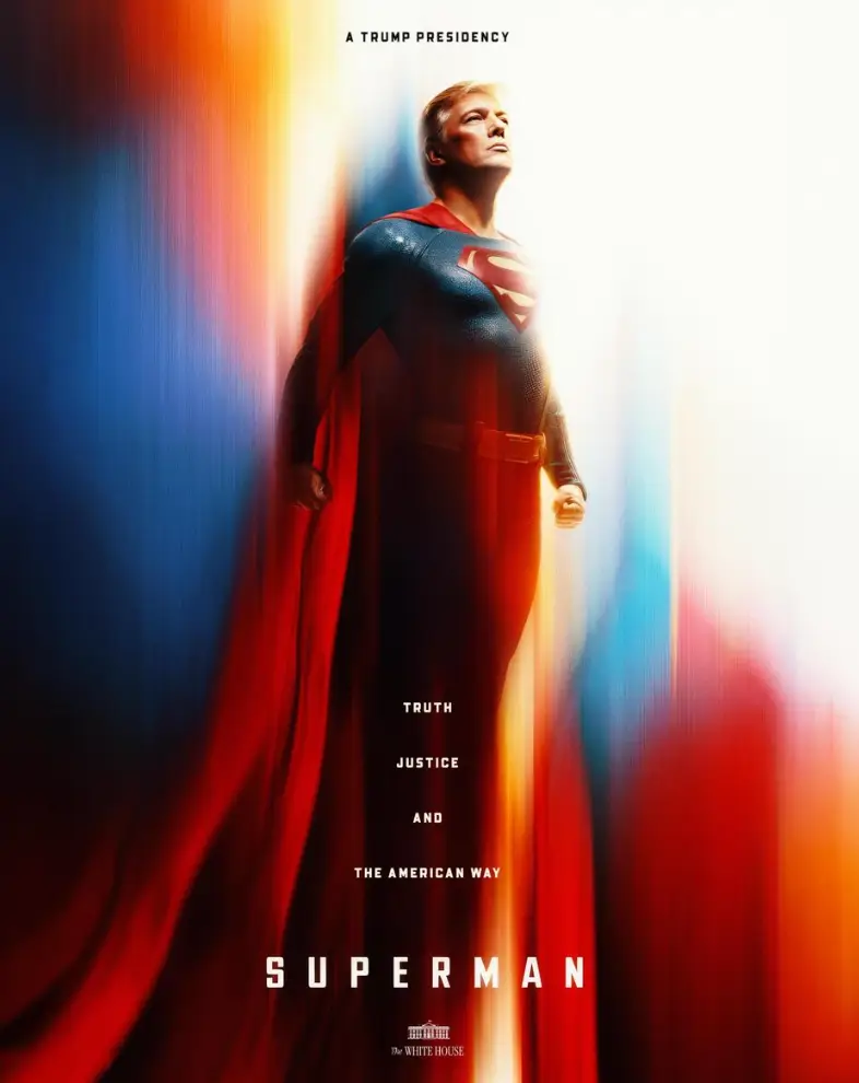 The White House have shared a new AI-generated picture, depicting Donald Trump as Superman (X/TheWhiteHouse)