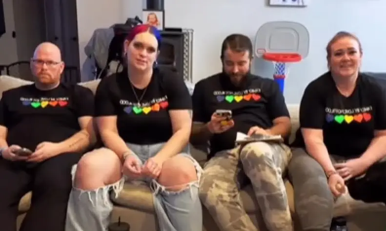 The four-parent 'polyfamory' have said they aren't bothered about who their children's biological father is.