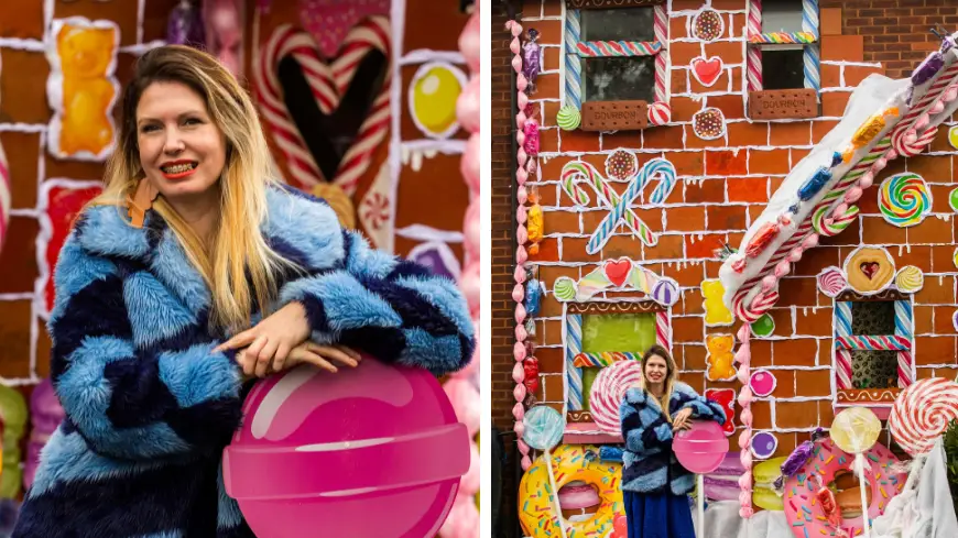 Mum who loves Christmas has transformed her home into a giant gingerbread house
