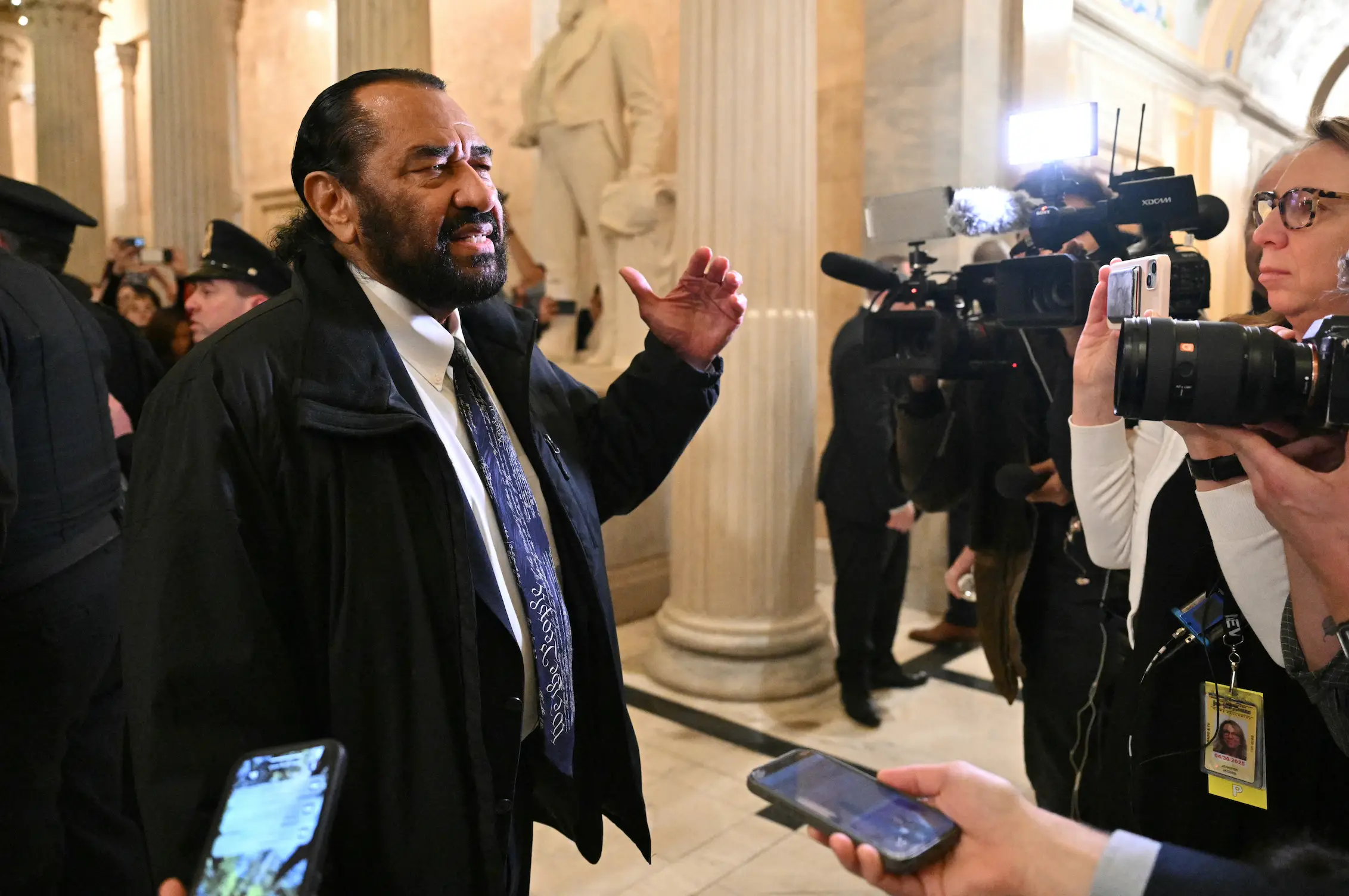 Al Green spoke to the press about his removal (ROBERTO SCHMIDT / AFP) (Photo by ROBERTO SCHMIDT/AFP via Getty Images)