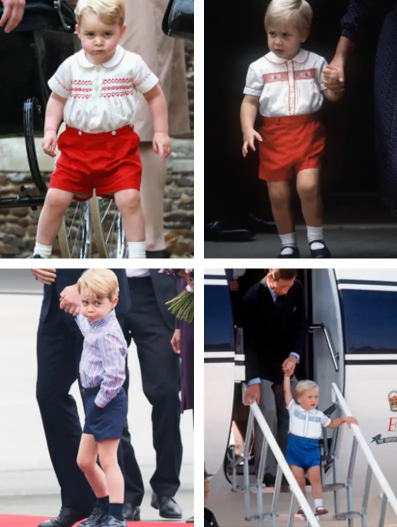 The father-son duo have consistently worn matching outfits. (Chris Jackson/Getty Images/Anwar Hussein/Getty Images/Samir Hussein/Samir Hussein/WireImage/Tim Graham Photo Library via Getty Images)