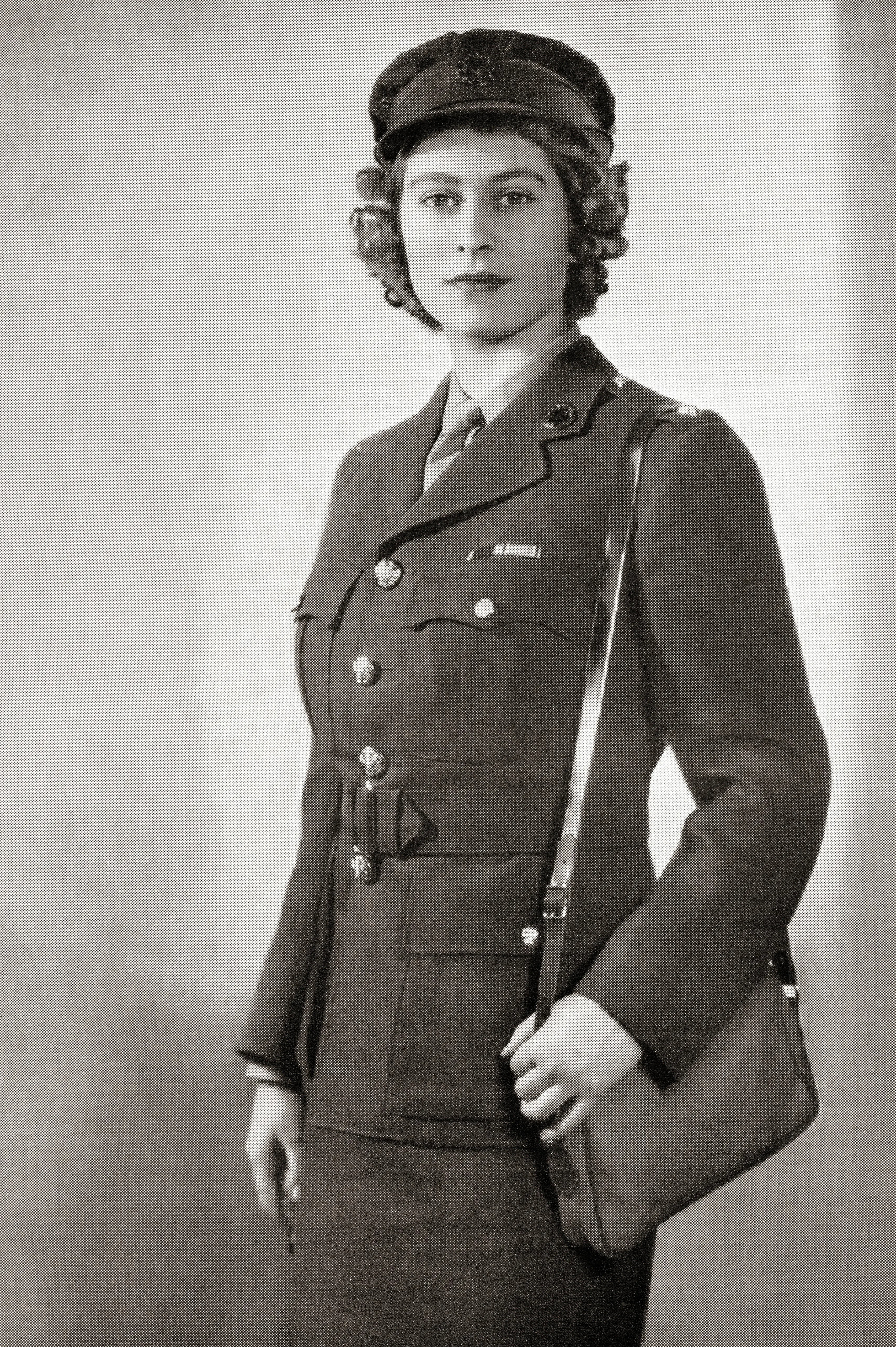 The future Queen Elizabeth II in her Auxiliary Territorial Service uniform.