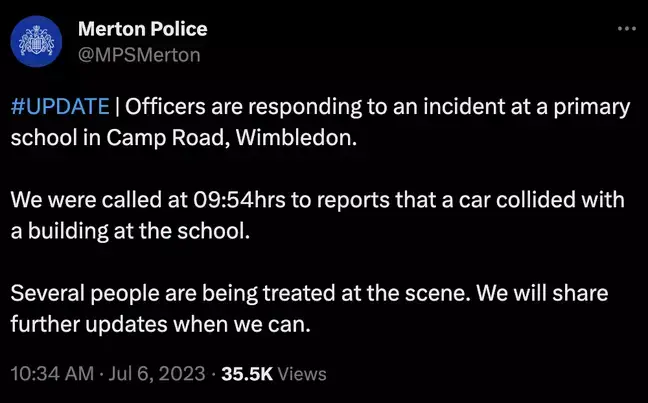 Police announced this morning that they'd been called to the scene.