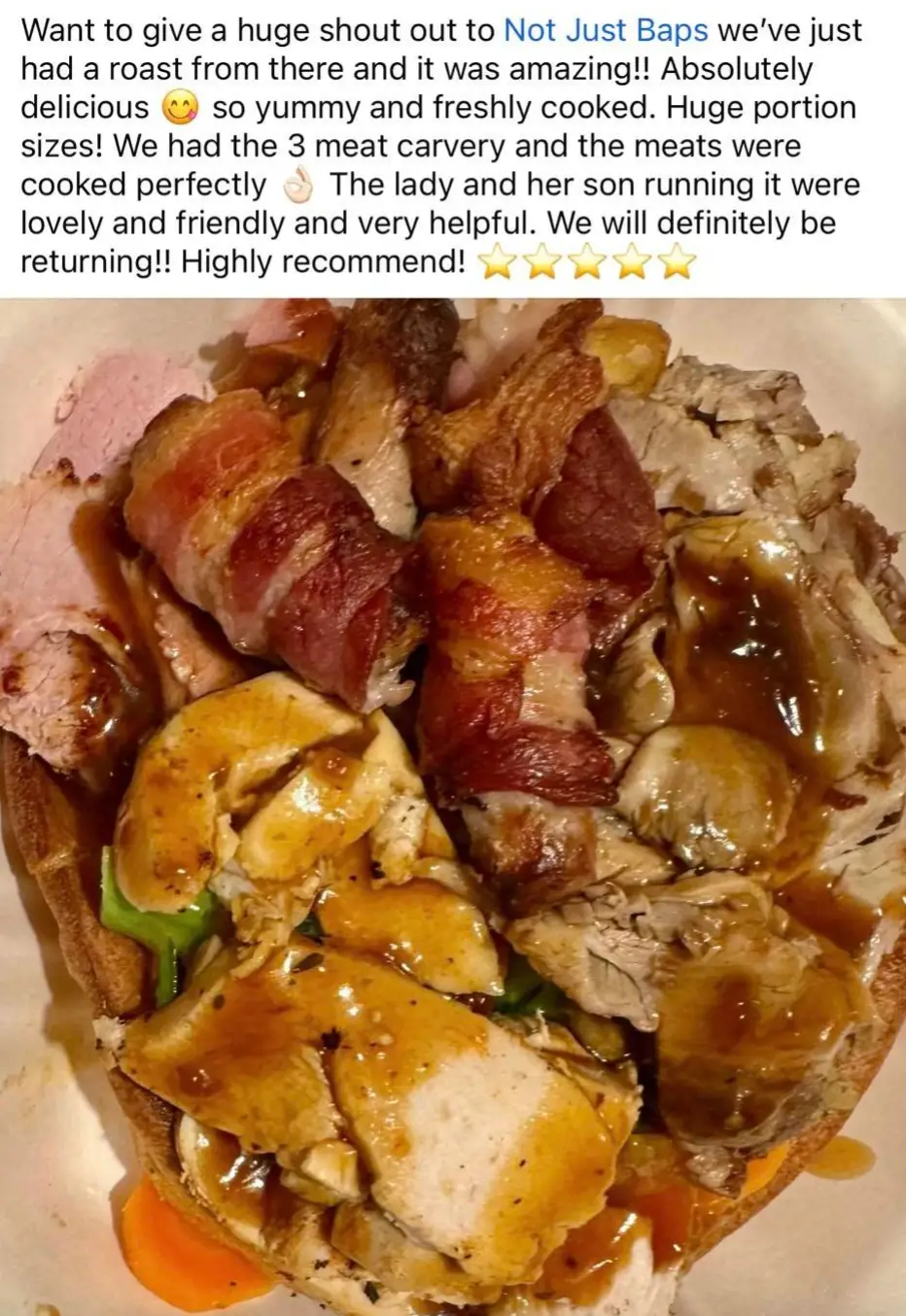 The Facebook user highly recommended her meal (Facebook)