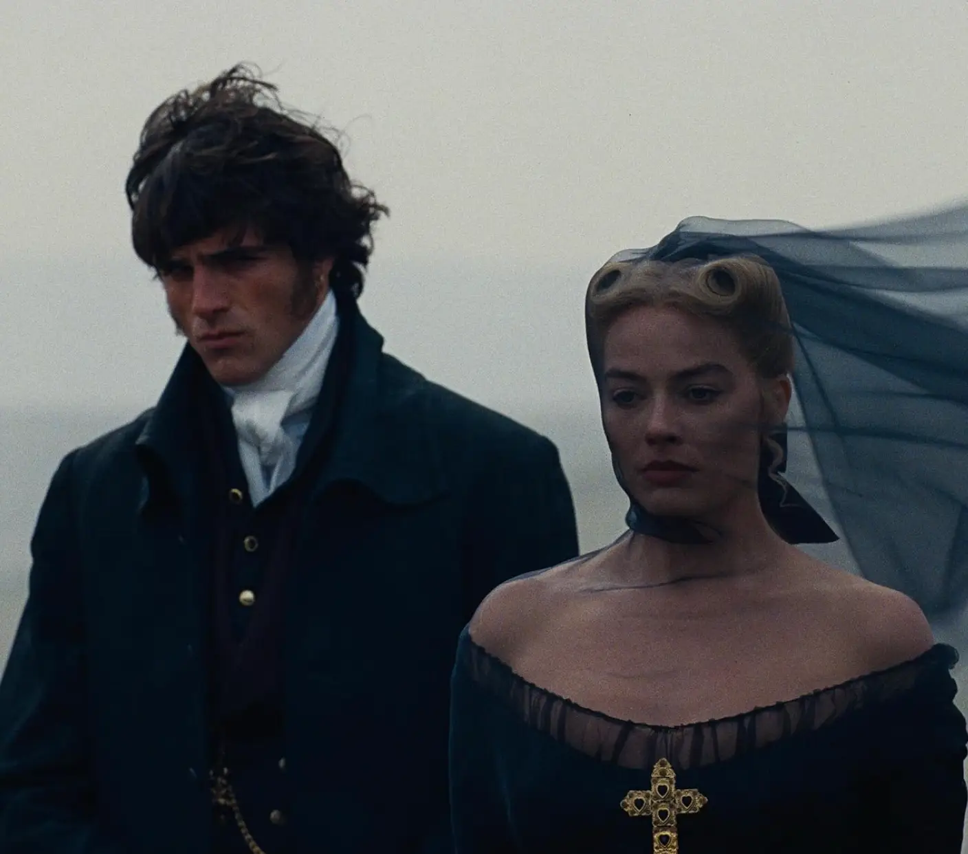 Margot Robbie and Jacob Elordi in "Wuthering Heights" (Warner Bros.)