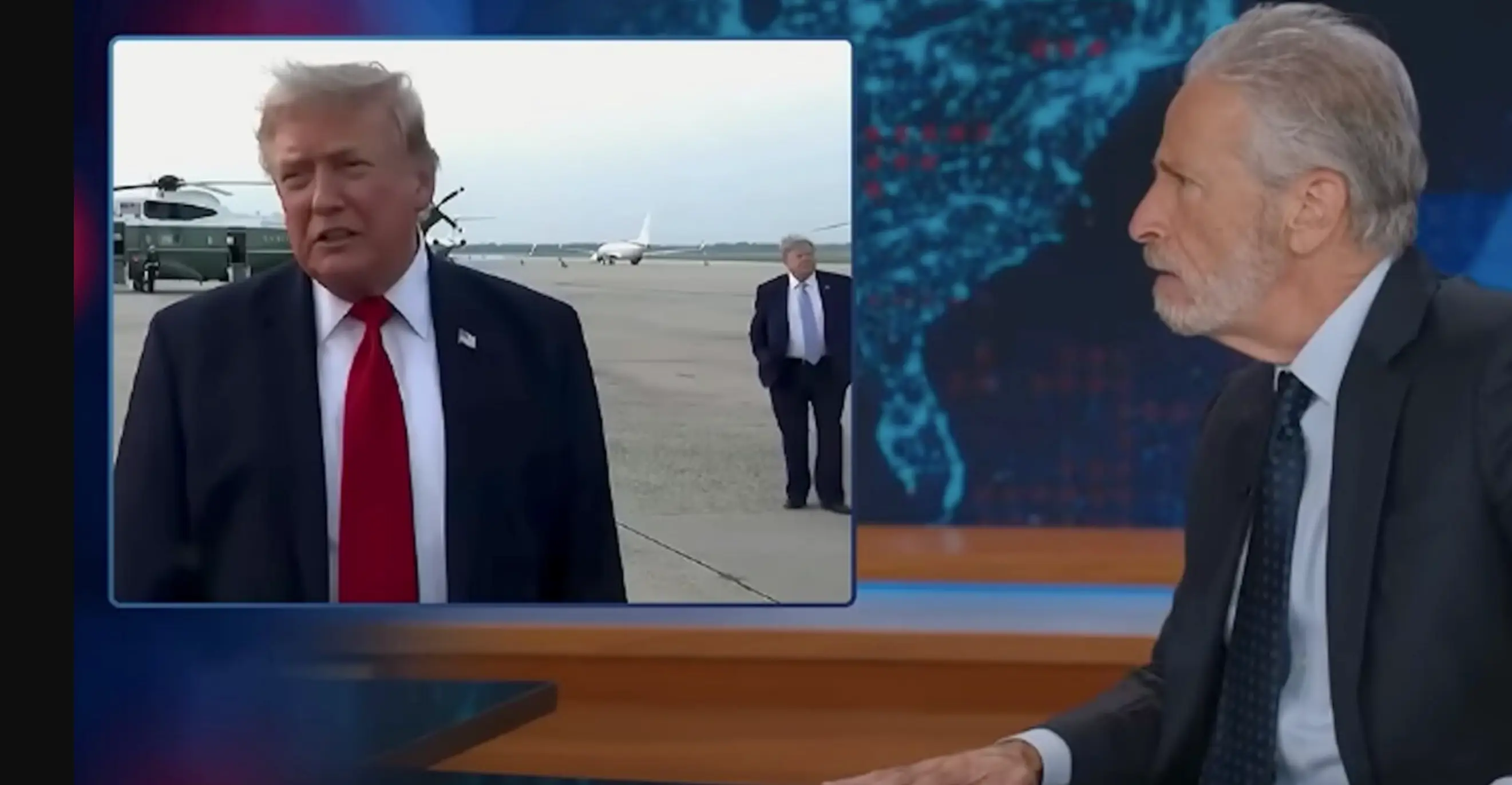 Comedian Jon Stewart joked over a 'backup' Trump (Comedy Central)