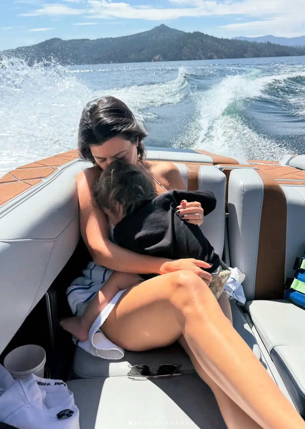 Rocky could be seen cuddling his mother (Instagram/@kourtneykardash)