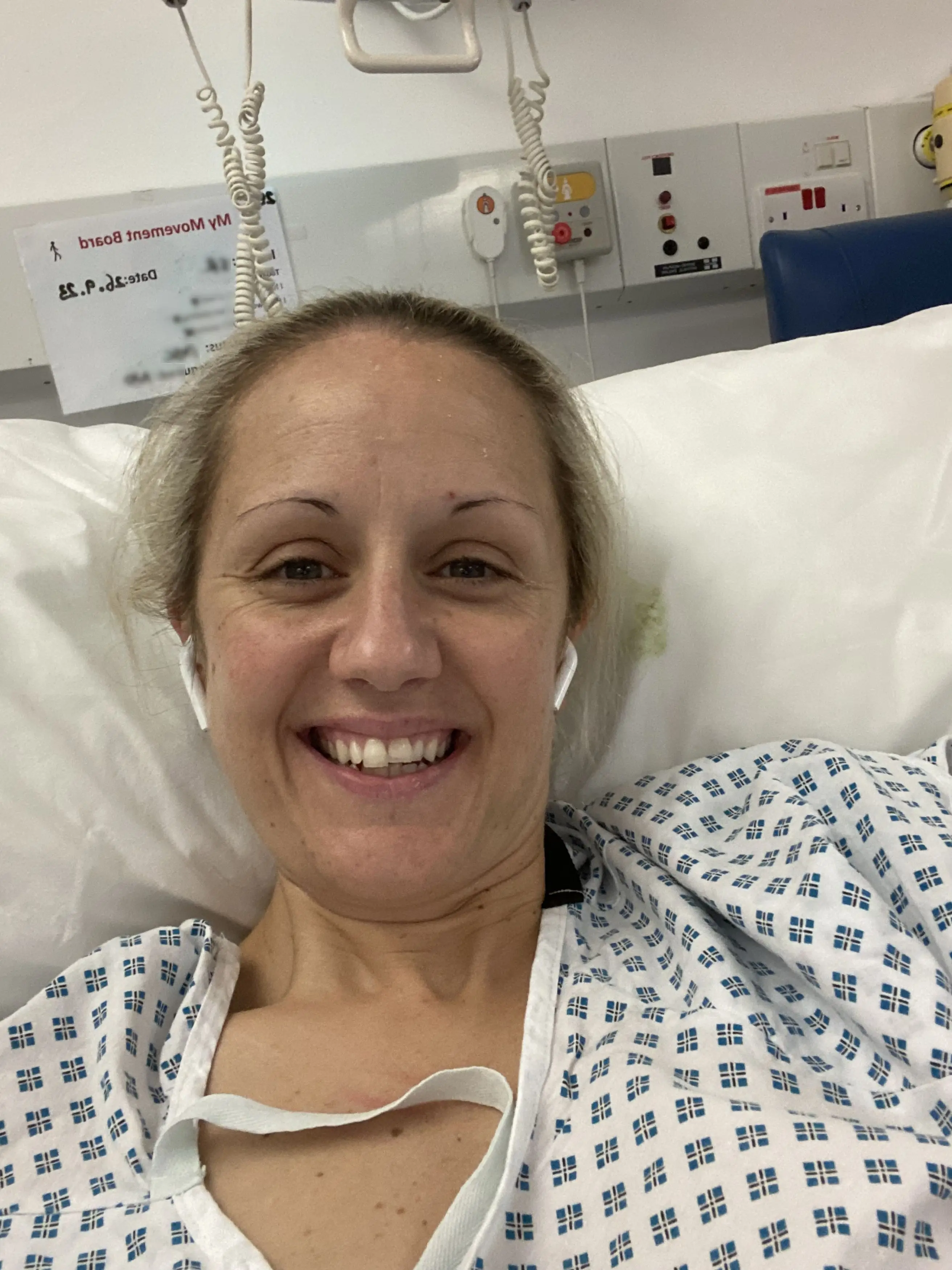 Stacey is now waiting to hear if the cancer has spread to her lymph nodes.